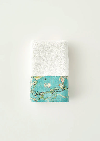 %100 Pamuk Van Gogh Almond Blossom El Havlusu Turkuaz (30x50 cm)