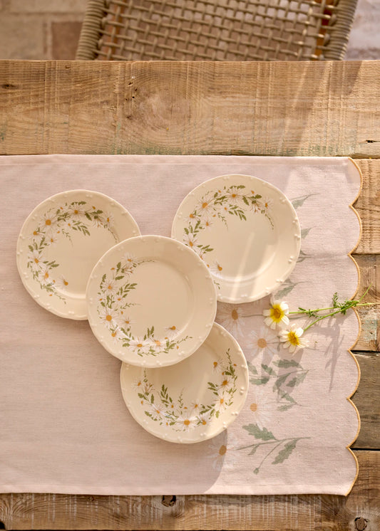 Daisy Scallop Kenar Runner Bej (50x150 cm)
