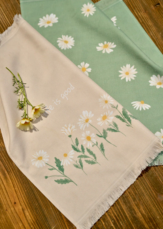 Daisy 2'li Kurulama Bezi Bej-Yeşil (40x50 cm)