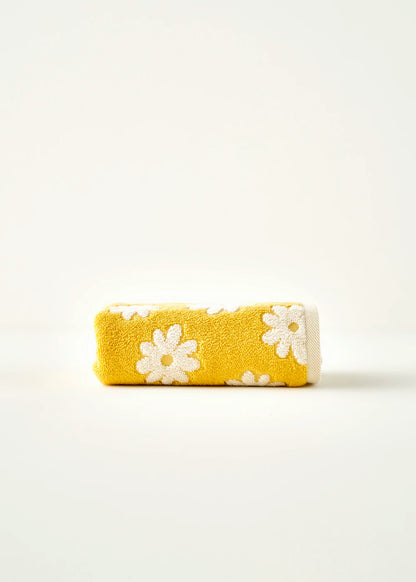 %100 Pamuk Daisy Jakarlı El Havlusu Sarı (30x50 cm)