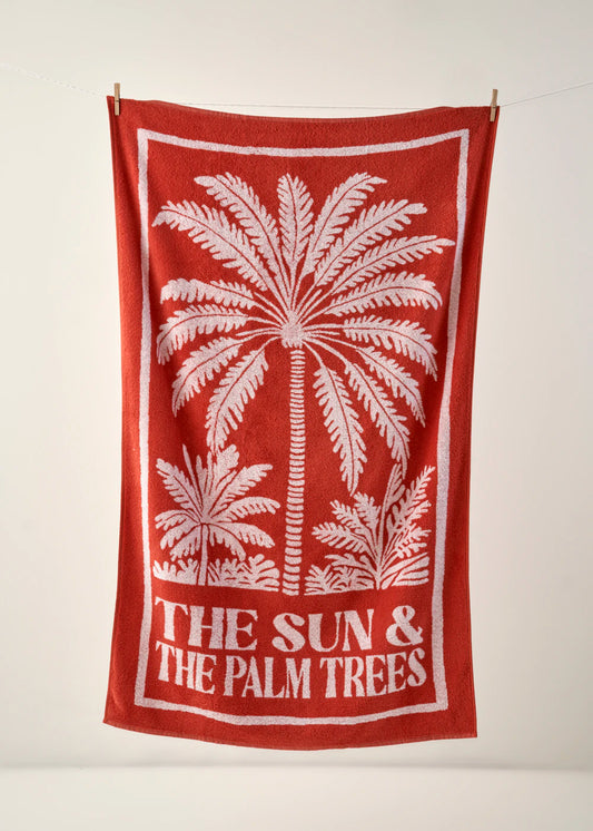 %100 Pamuk The Sun The Palm Plaj Havlusu Kiremit (90x150 cm)