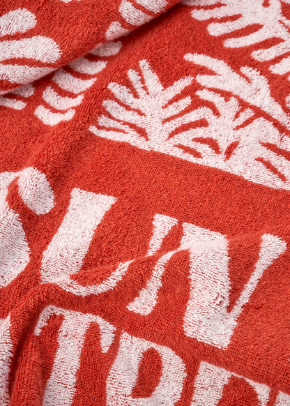 %100 Pamuk The Sun The Palm Plaj Havlusu Kiremit (90x150 cm)
