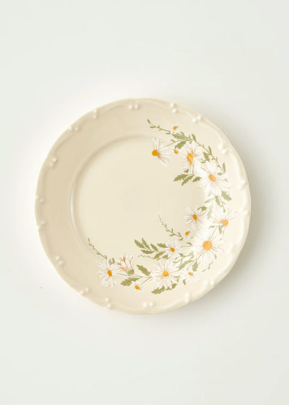 Daisy Porselen 6'lı Pasta Tabağı Krem (20 cm)
