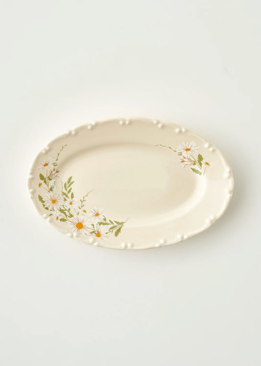 Daisy Porselen Sunum Tabağı Krem (20 cm)