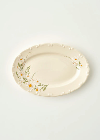 Daisy Porselen Sunum Tabağı Krem (25 cm)