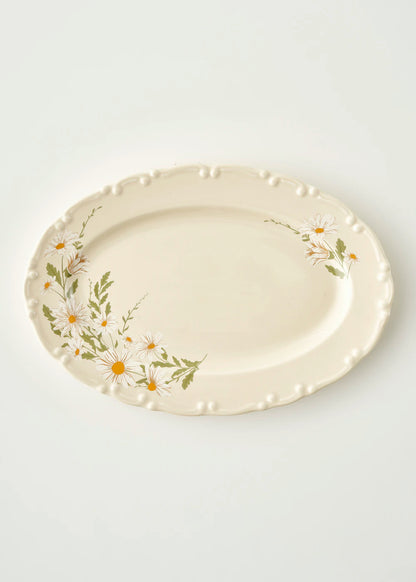 Daisy Porselen Sunum Tabağı Krem (30 cm)