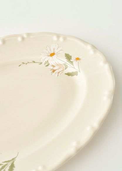 Daisy Porselen Sunum Tabağı Krem (30 cm)