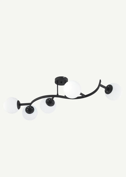 Davis 5'li Avize Siyah (30x105 cm)