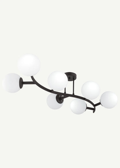 Davis 7'li Avize Siyah (30x105 cm)