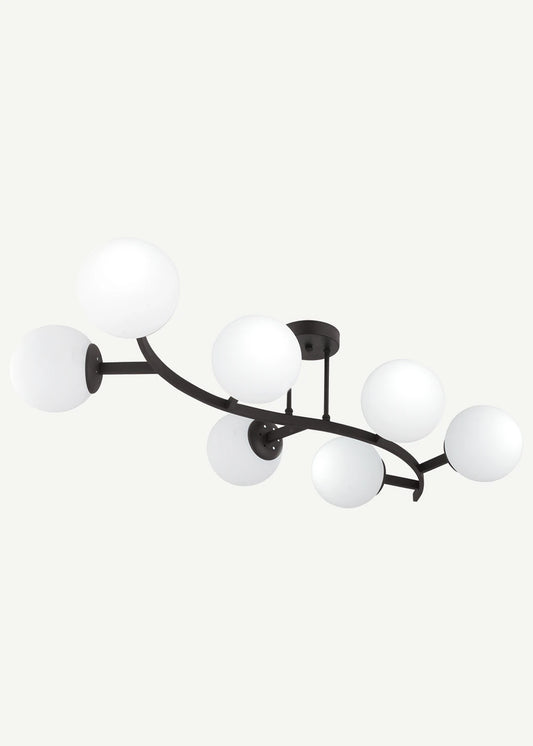 Davis 7'li Avize Siyah (30x105 cm)