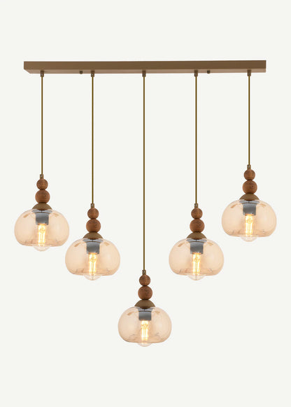 Elise 5'li Sıralı Avize Eskitme (75x90 cm)