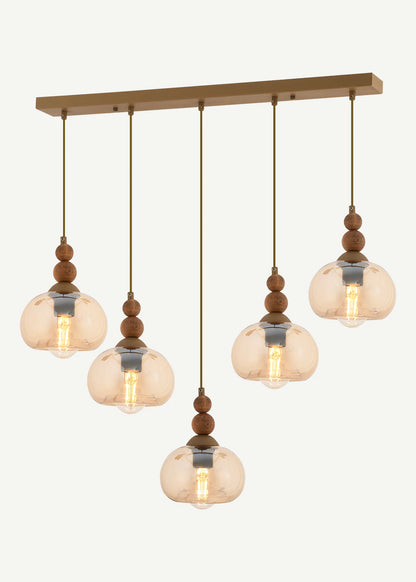 Elise 5'li Sıralı Avize Eskitme (75x90 cm)