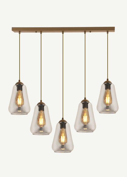 Fizz 5'li Sıralı Avize Eskitme (75x90 cm)