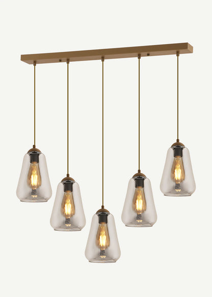 Fizz 5'li Sıralı Avize Eskitme (75x90 cm)