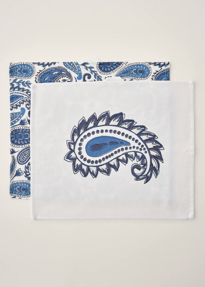 Paisley Pamuklu 2'li Kurulama Bezi Mavi (40x50 cm)