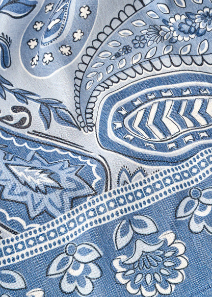 Paisley Baskılı Masa Örtüsü Mavi (150x250 cm)