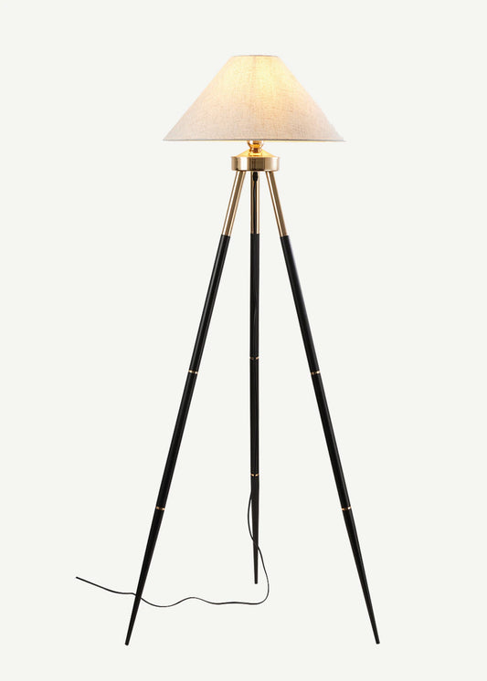 Belvano Tripod Lambader Siyah-Gold (45x143 cm)