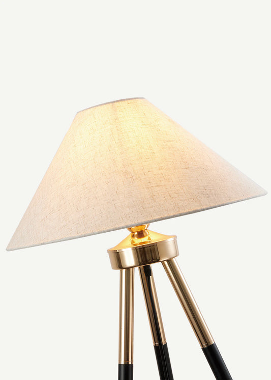 Belvano Tripod Lambader Siyah-Gold (45x143 cm)