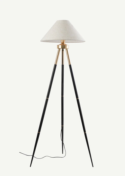 Belvano Tripod Lambader Siyah-Gold (45x143 cm)