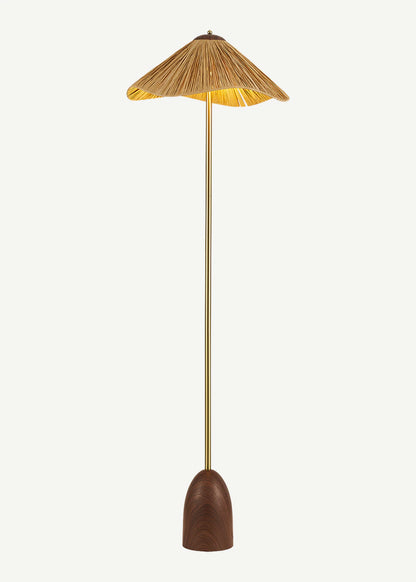Valora Ahşap Hasır Şapkalı Lambader Eskitme (50x165 cm)