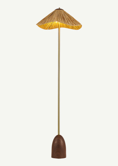 Valora Ahşap Hasır Şapkalı Lambader Eskitme (50x165 cm)