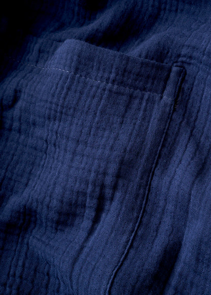 %100 Pamuk Lily Müslin Bornoz Lacivert (S/M)