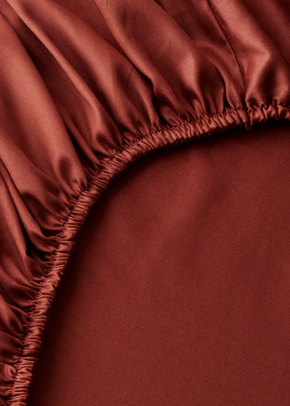 %100 Pamuk Elera King Size Lastikli Çarşaf Seti Bordo (180x200x35 cm)