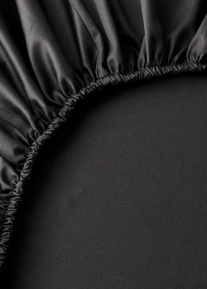%100 Pamuk Elera King Size Lastikli Çarşaf Seti Siyah (180x200x35 cm)
