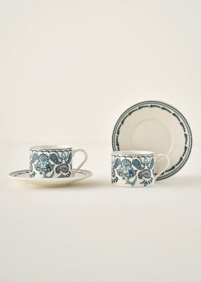 Paisley Porselen 2'li Çay Fincanı Mavi (180 cc)