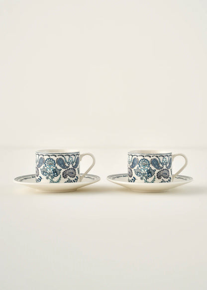 Paisley Porselen 2'li Çay Fincanı Mavi (180 cc)
