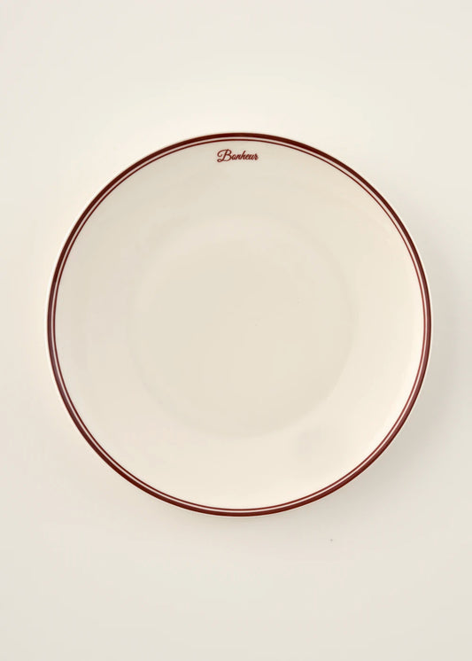 Bonheur Porselen Servis Tabağı Bordo (28 cm)