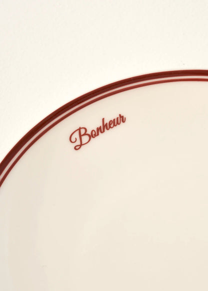 Bonheur Porselen Pasta Tabağı Bordo (21 cm)