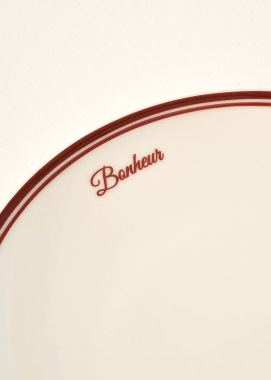 Bonheur Porselen Pasta Tabağı Bordo (21 cm)