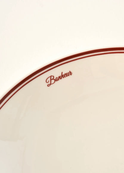 Bonheur Porselen Çukur Tabak Bordo (20 cm)