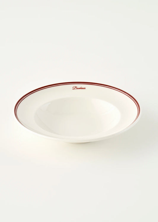 Bonheur Porselen Makarna Tabağı Bordo (28 cm)