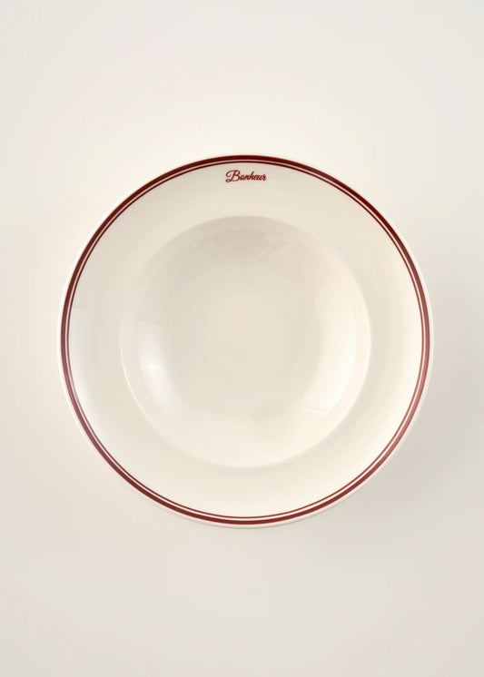 Bonheur Porselen Makarna Tabağı Bordo (28 cm)