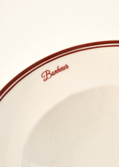 Bonheur Porselen Makarna Tabağı Bordo (28 cm)