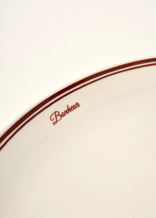 Bonheur Porselen Sunum Tabağı Bordo (33 cm)