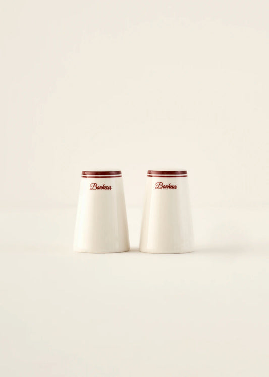 Bonheur Porselen Tuzluk-Biberlik Seti Bordo (8 cm)