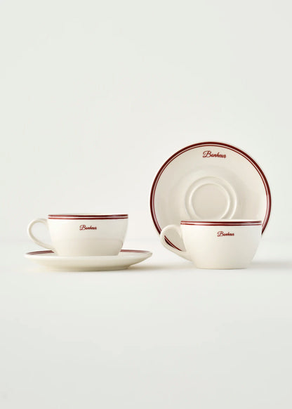 Bonheur 2'li Porselen Çay Fincanı Bordo (270 cc)