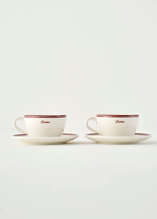 Bonheur 2'li Porselen Çay Fincanı Bordo (270 cc)