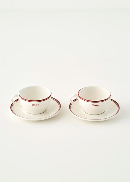 Bonheur 2'li Porselen Çay Fincanı Bordo (270 cc)