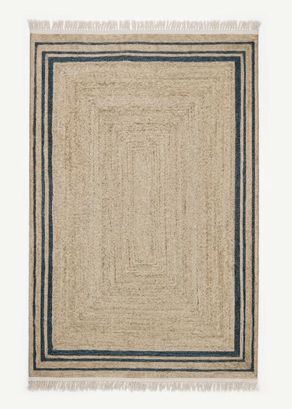 %100 Pamuk Jeff Kilim Naturel-Siyah (120x180 cm)