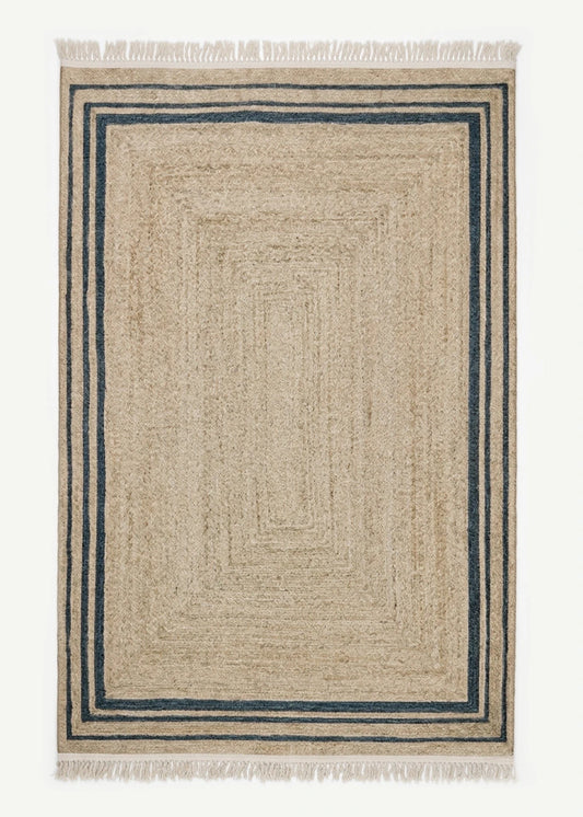 %100 Pamuk Jeff Kilim Naturel-Siyah (120x180 cm)