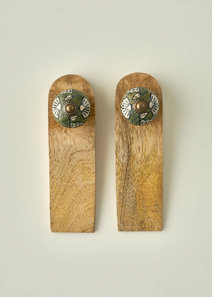 Leya 2'li Kapı Stoperi Yeşil (16x4,5x5 cm)
