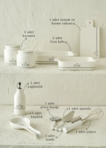 My Kitchen 11 Parça Çeyiz Seti Beyaz