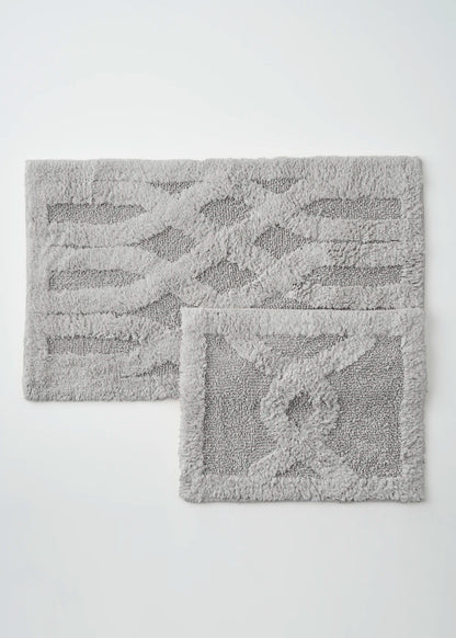 %100 Pamuk Calista Paspas Takımı Gri (60x100 cm)