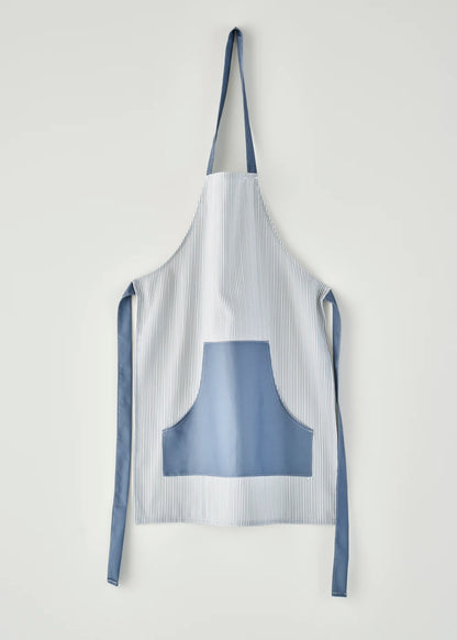 Stripe Pamuklu Önlük Mavi (77x54 cm)