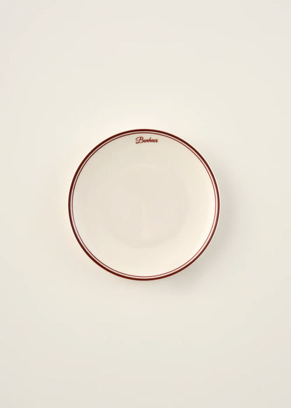 Bonheur Porselen 6'lı Pasta Tabağı Seti Bordo (21 cm)