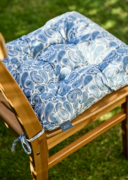 Paisley Sandalye Minderi Mavi (40x40 cm)